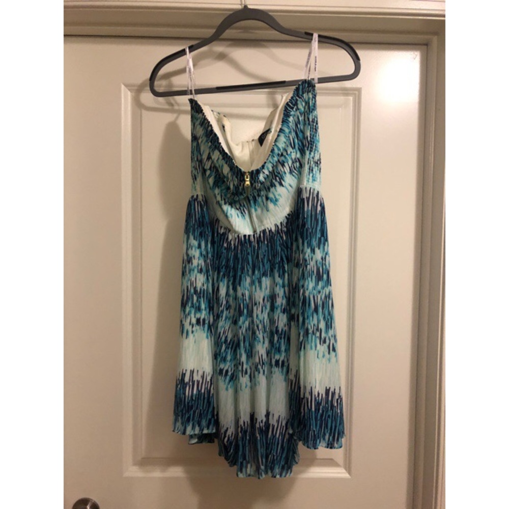 GUESS - Strapless blue pattern dress